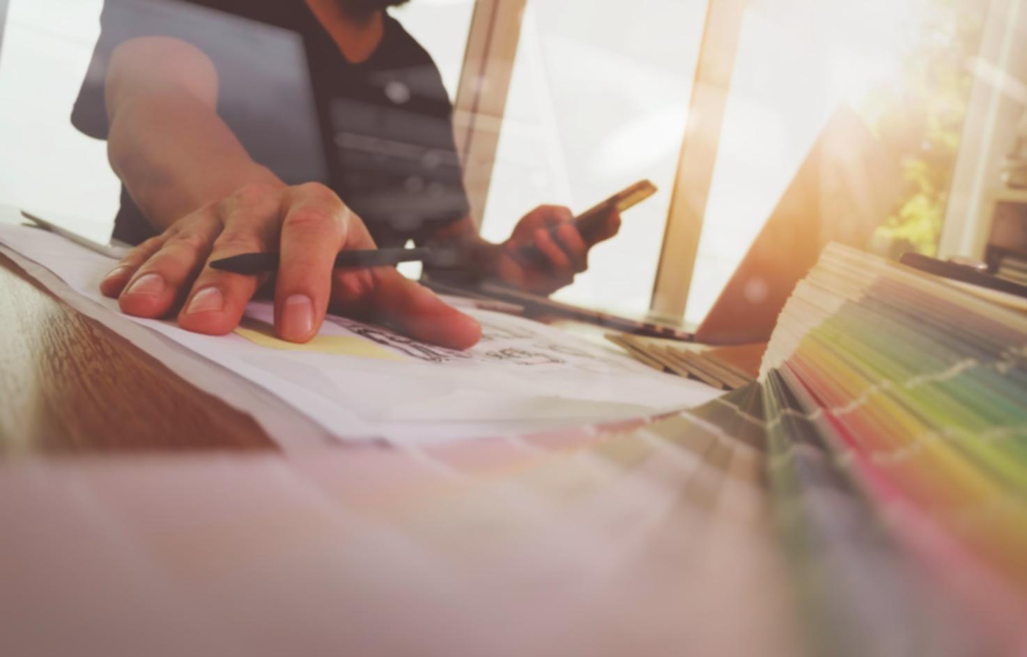Detailed market analysis workspace showing research documentation and strategic planning materials