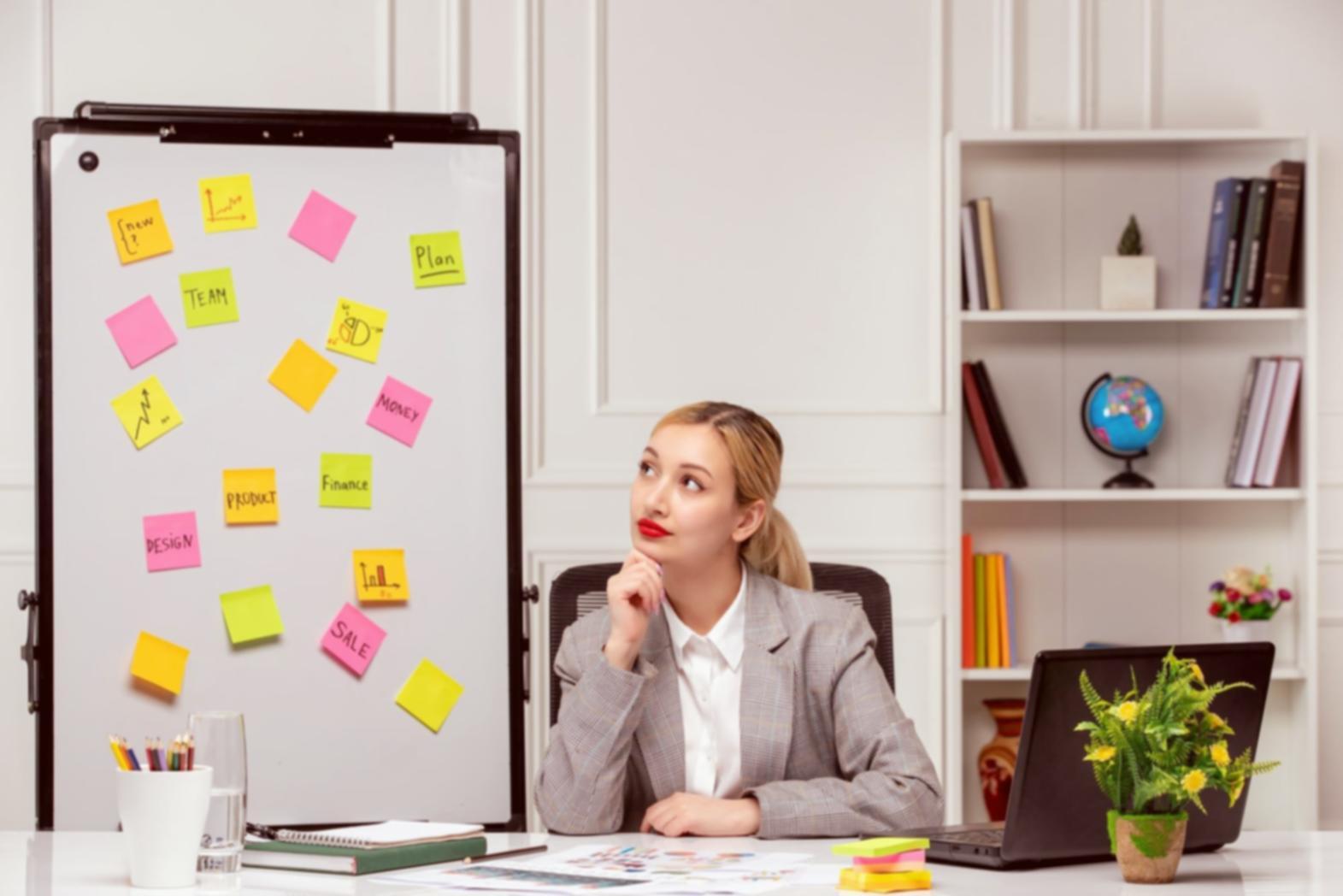 Analytical workspace with market research materials